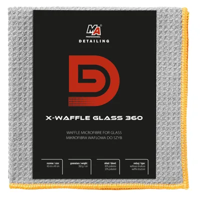 Zdjęcie produktu dla Ściereczka mikrofibrowa MA Detailing X-Waffle do czyszczenia szyb, 360 GSM, 40x40 cm