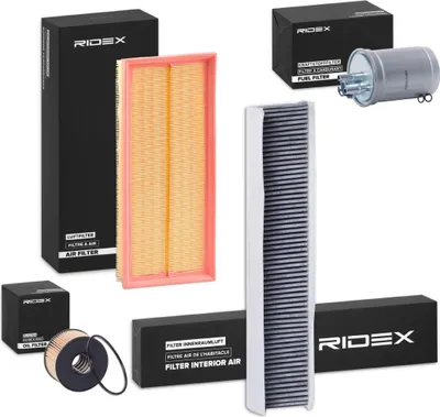 Produktbild von RIDEX Filterset Inspektionspaket Filtersatz für FORD MONDEO III Kombi (BWY) MONDEO III (B5Y) MONDEO III Stufenheck (B4Y)