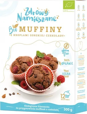 Immagine prodotto di MUFFIN-MIX CON GOCCE DI CIOCCOLATO SCURO, SENZA GLUTINE BIOLOGICO 300 g - MISCELATO SALUTE