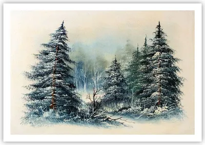 Produktbild von Poster - Poster ohne Rahmen - Schnee Fichten Wald - 100x70 cm - Wand Bild - Wanddeko - Wandbilder - Kunstposter - Wandposter - Bilder - Kunstdruck - Wanddekoration - Wandbild - P2XAA100x70-4641