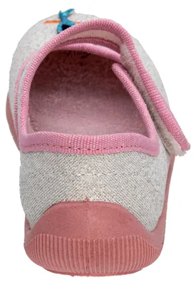 Produktbild von Fischer Kinder Hausschuh Mädchen Glitzerstoff Stickerei Klettriemen, Größe:25 EU, Farbe:Rosa