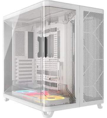 Zdjęcie produktu dla Corsair AIR 5400 LX-R RGB iCUE LINK, Midi Tower, PC, Biały, ATX, EATX, micro ATX, Mini-ITX, Stal, Szkło hartowane, Gaming