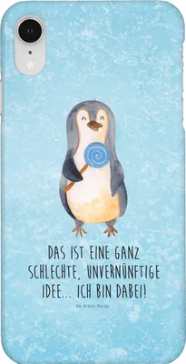 Produktbild von Mr. & Mrs. Panda Iphone XR Handyhülle Pinguin Lolli - Eisblau - Geschenk, Handy Case, Spruch, Premium Kunststoff, Unvernünftig, Süßigkeiten
