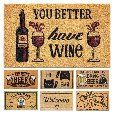 Imagen del producto de Alfombrilla de coco, 40 x 70 cm, para interior y exterior, felpudo con texto