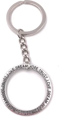 Zdjęcie produktu dla Onwomania Brelok do kluczy z napisem Train Love Trust Hope Metal Charm Pendant