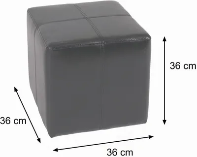 Produktbild von Onex Sitzwürfel und Hocker, 36x36x36cm, schwarz – Leder und Kunstleder, MVG-
