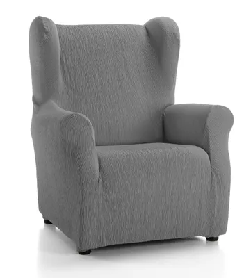 Ohrensessel-Bezug Emilia, grau, Jacquard, 70–100 cm breit