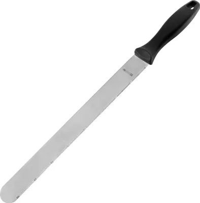 Produktbild von FMprofessional Tortenmesser 43 cm, Küchenmesser aus hochwertigem Edelstahl zum Schneiden und Glasieren, Extra lange Klinge für exaktes zerteilen (Farbe: Schwarz/Silber)