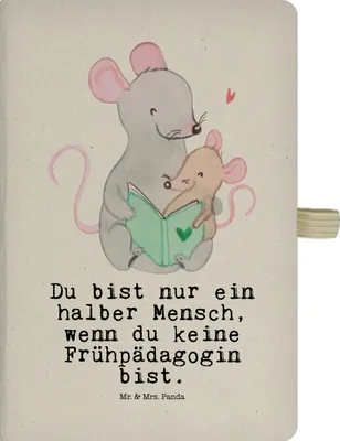 Produktbild von Mr. & Mrs. Panda kariertes notizbuch Frühpädagogin Herz - Transparent - Geschenk, Ausbildung, Lustig, Studium, Witzig, Journal, Kladde, Spruch, skizzenbuch a4, Adressbuch