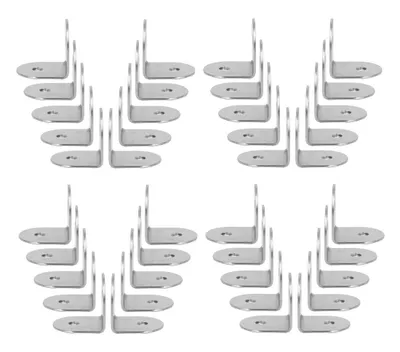Produktbild von 100 x Winkelverbinder 25x25 mm | L-förmige Holzverbinder | 90 Grad Eckwinkel für Möbel, Schränke - Lochwinkel aus Eisen | Möbelwinkel - Metallwinkel | Stuhlwinkel - 100 Stück Lochplattenwinkel