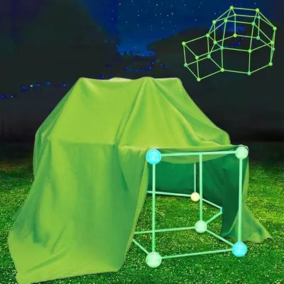 Imagen del producto de Kit creativo para construir una cueva, con 130 piezas que brillan en la oscuridad, ideal para niños de 3 a 9 años (niños y niñas). Juguete para construir cuevas, apto para jugar en interiores y exteriores