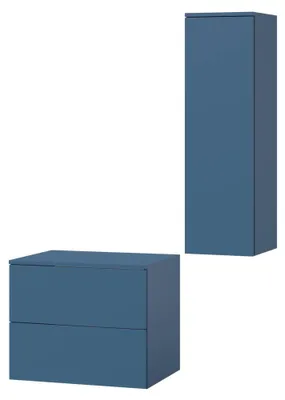 Zdjęcie produktu dla Zestaw łazienkowy szafka + słupek Color Błękit Morski (2S 60 + 1D 100)