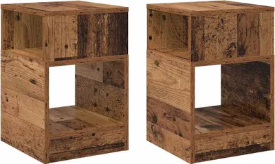 Obrázek produktu pro vidaXL Boční stolek 2 ks regenerované dřevo 30,5 x 30 x 45 cm materiál na bázi dřeva