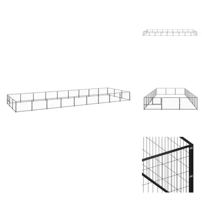 Produktbild von vidaXL Hundezwinger Schwarz 27 m² Stahl -  Hundezwinger & -ausläufe