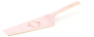 Produktbild von Kuchenschaufel, rosa Porzellan, mit Blumenmuster, Leander, 24 cm