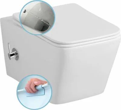 Immagine prodotto di WC sospeso PORTO CLEANWASH, senza bordo + rubinetto, 36x52cm, bianco