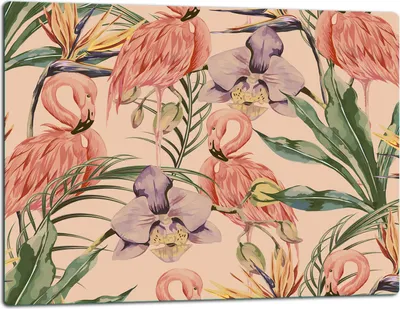 Produktbild von Glasschneidebrett Herdabdeckplatte Glaskeramikkochfeld Universal 52x40 cm Flamingo