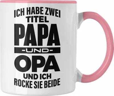 Produktbild von Trendation - Papa und Opa Tasse Geschenk für Opa Weihnachten Geburtstag Lustige Tasse Bester Opa (Rosa)