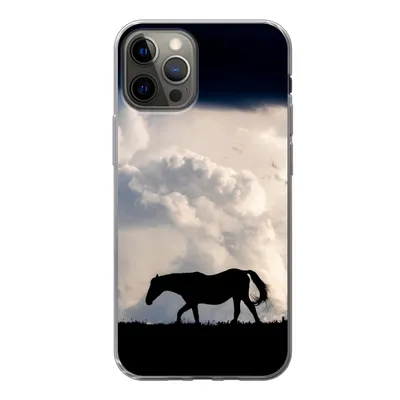 Produktbild von MuchoWow® Handyhülle Schutzhülle Hülle für iPhone 13 Pro Pferd - Wolken - Schatten Silikon Softcase Handy Hülle - Handy-Tasche