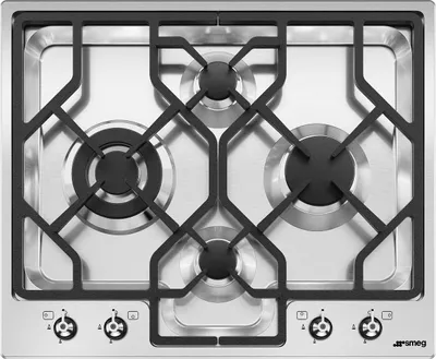 Imagen del producto de Smeg Classic PGF64-4, acero inoxidable, integrable, 60 cm, gas, acero inoxidable, 4 zonas de cocción