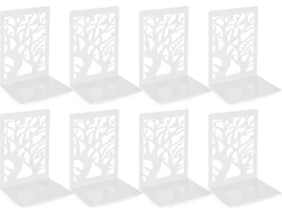 Productafbeelding van Boeksteunen, metaal, wit, 4 stuks, 9,3 x 12 x 17,2 cm