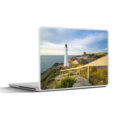 Produktbild von MuchoWow® Laptop Aufkleber Sticker Cover Meer - Leuchtturm - Weiß 31x22.5 cm - Laptop-Deko