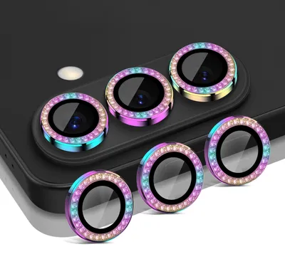 Produktbild von Kamera Linsenschutz Glas Set mit Schmucksteinen für Samsung Galaxy S26 Schutzglas Camera Linse Schutz Panzerfolie 9H Regenbogenfarben