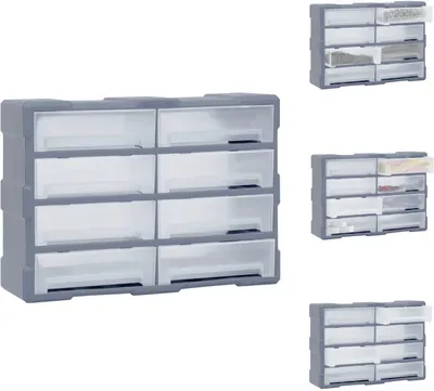 Produktbild von vidaXL Multi-Schubladen-Organizer 8 große Schubladen 52x16x37 cm -  Werkzeugkästen