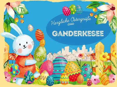 Produktbild von vianmo Holzschild 30x40 cm Ostern Ostergrüße GANDERKESEE