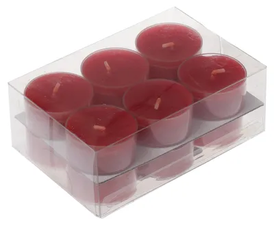 Produktbild von Teelichter in Kunststoffhülle Rubin Rot 18/38mm, 12er-Pack