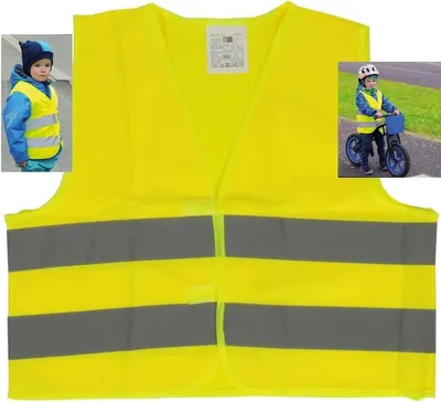 Productafbeelding van Reflecterende veiligheidsvesten voor kinderen, geel, conform EN 1150, geschikt voor kinderen van 3 tot 12 jaar