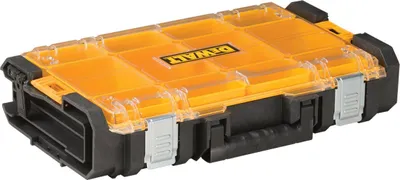Produktbild von DeWALT Toughsystem DS100, Small parts box, Kunststoff, Transparent, Gelb, Scharnier, 543 mm, 350 mm