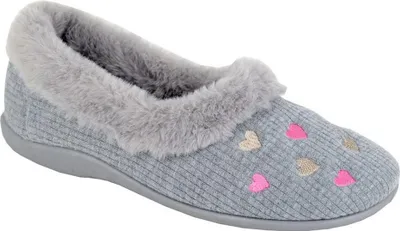 Produktbild von Sleepers - Damen Hausschuhe "Daisy", Herzen DF2459 (37 EU) (Grau)