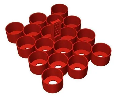 Immagine prodotto di Portacolori per vaschette Citadel a 18 scomparti, rosso - compatibile con flaconi da 24 ml