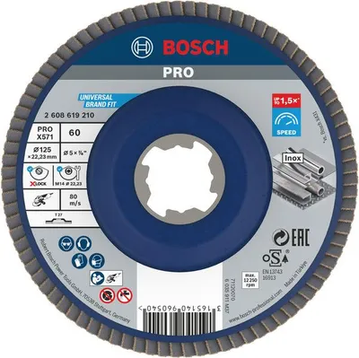 Produktbild von PRO X571 Fächerschleifscheibe X-Lock, gerade, 125 mm, K60