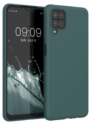 Produktbild von kwmobile Handyhülle für Samsung Galaxy A12 Hülle - TPU Case - Kabelloses Laden - Schutzhülle Cover in Blaugrün