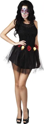 Produktbild von Tutu mit Rosen&Skulls One Size Day of the dead