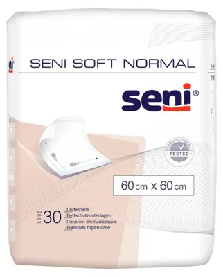 Produktbild von Bettschutzunterlagen Seni Soft Normal 60 x 60 cm (1 Karton: 4 x 30 Stück)>>>>