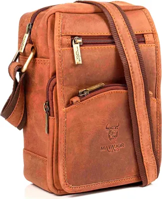 Produktbild von MATADOR AVEIRO Leder Umhängetasche Schultertasche klein Braun