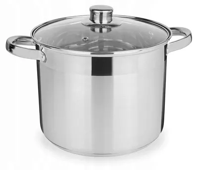 Produktbild von Tadar Großer Edelstahl-Topf 8L mit Glasdeckel Induktion