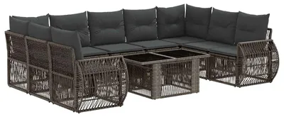 Produktbild von vidaXL Gartensofa-set 10 stk. Grau und Dunkelgrau Poly-Rattan