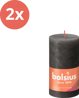 Zdjęcie produktu dla Bolsius - Rustykalna świeca filarowa - 130/68 - 1 sztuka w opakowaniu - Stormy Grey - Value pack - 2 sztuki