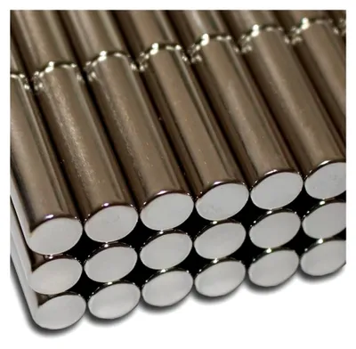 Produktbild von 50 Neodym Stabmagnete Ø8x30 mm NdFeB N48 vernickelt - Haftkraft etwa 4 kg