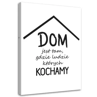 Produktbild von Leinwandbild haus mit inschriften 40x60 cm Feeby grau wandbild bereit zum aufhängen
