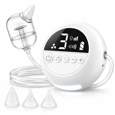 Produktbild von Baby-Nasensauger elektrisch, Nasenreiniger für Babys mit 9 Saugstufen, 8000 U/min, 8 L/min Luftstrom, beruhigende Musik, Weiß