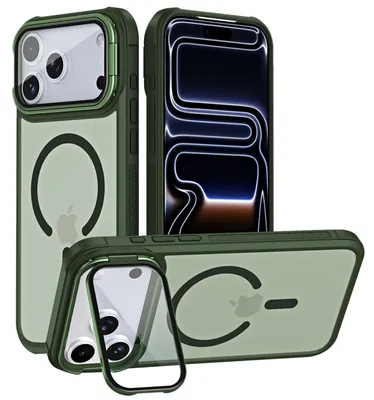 Produktbild von Schutzhülle für iPhone 17 Pro Max Hülle, kompatibel mit MagSafe klappbarer Kamera Schutz Glas Ständer