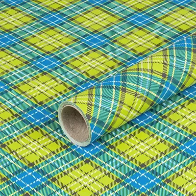 Produktbild von Geschenkpapier Schottenkaro, Blau, Grün, 0,70 x 10 m  - Geburtstag & Weihnachten