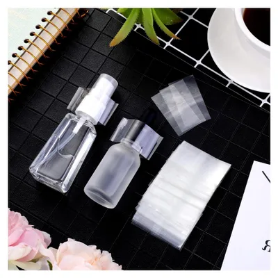 Produktbild von Stück 45 x 30 mm Klar Perforierte Schrumpffolie Schrumpffolie Schrumpffolie Dichtungsbänder für ätherische Ölflasche, Tropfflasche und Reagenzglas Flaschenverschluss Durchmesser 3/4 bis 1 Zoll