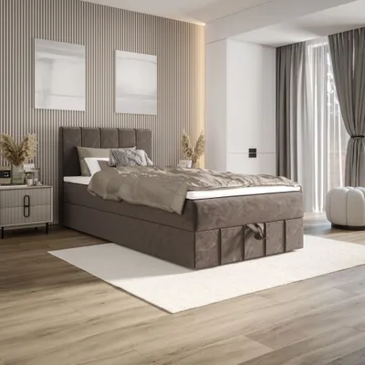 Obrázok produktu pre Jednolôžková boxspringová posteľ 120x200 MADLEN 1 - hnedá