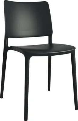 Produktbild von PAPATYA Designstuhl: 200 kg Stapelstuhl Bistrostuhl Gartenstuhl JOY-S Kunststoff (Schwarz)